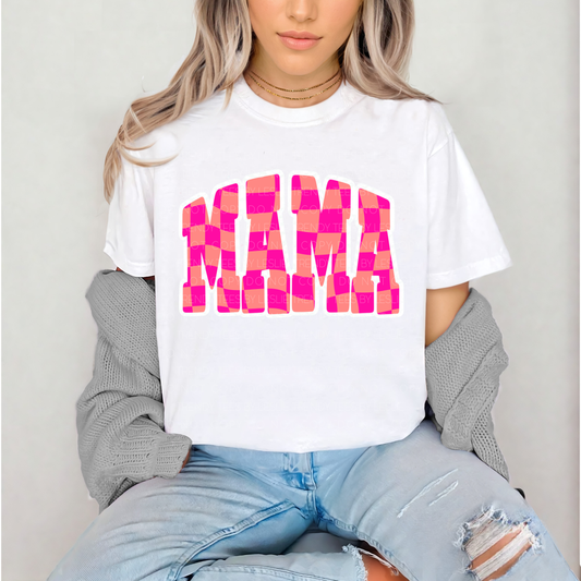 MAMA Pink Checkered – DTF Transfer