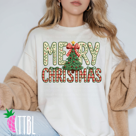 Merry Christmas Textured Tree