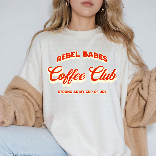 Rebel Babes Coffee Club DTF Transfer (red)