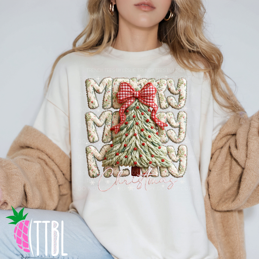 Merry Christmas Chunky Knit Lettering