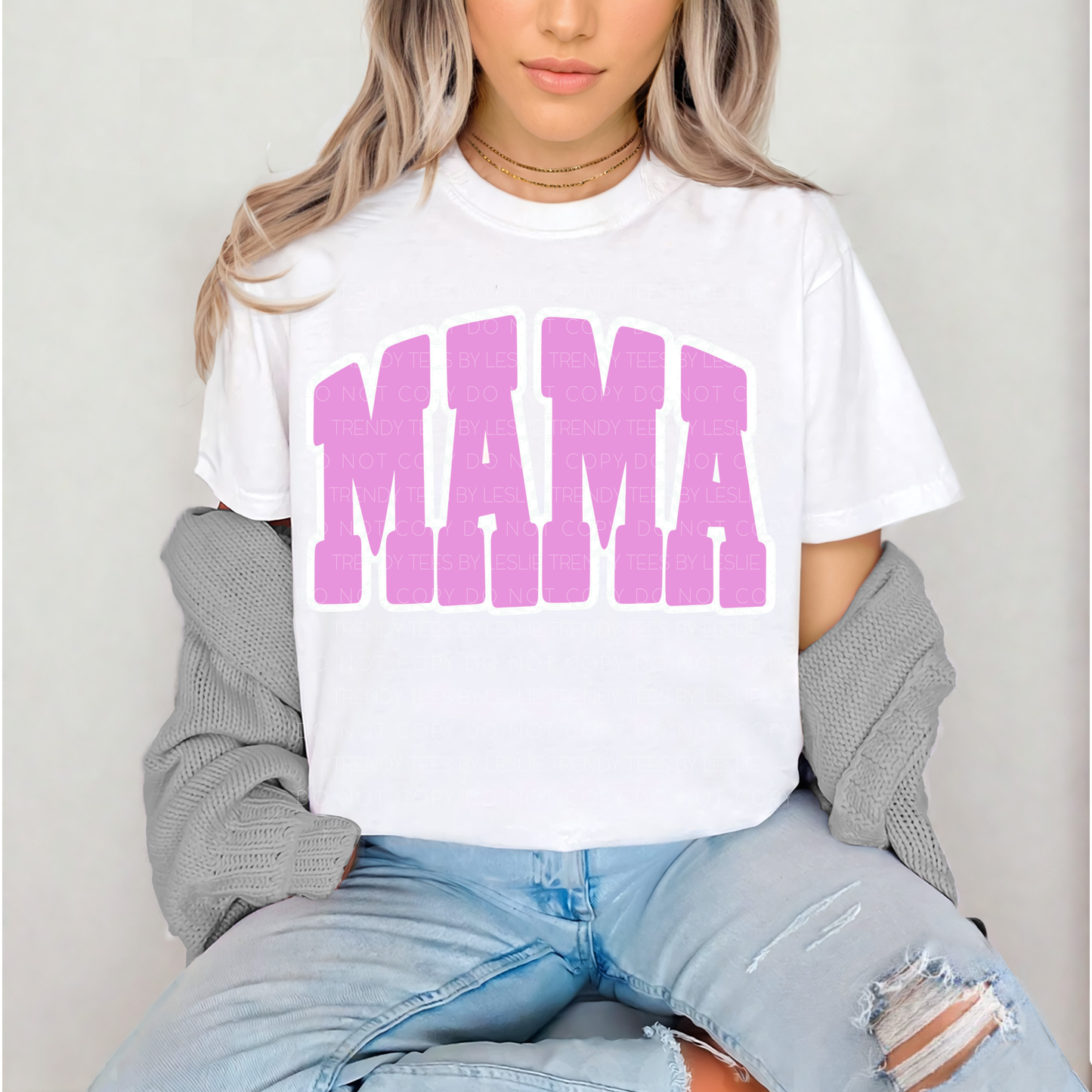 MAMA Bold Block Letter - Purple DTF Transfer