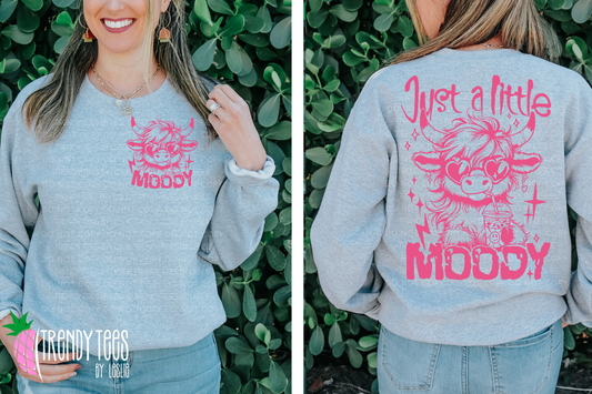 Just a Little Moody Highland Cow (pink)