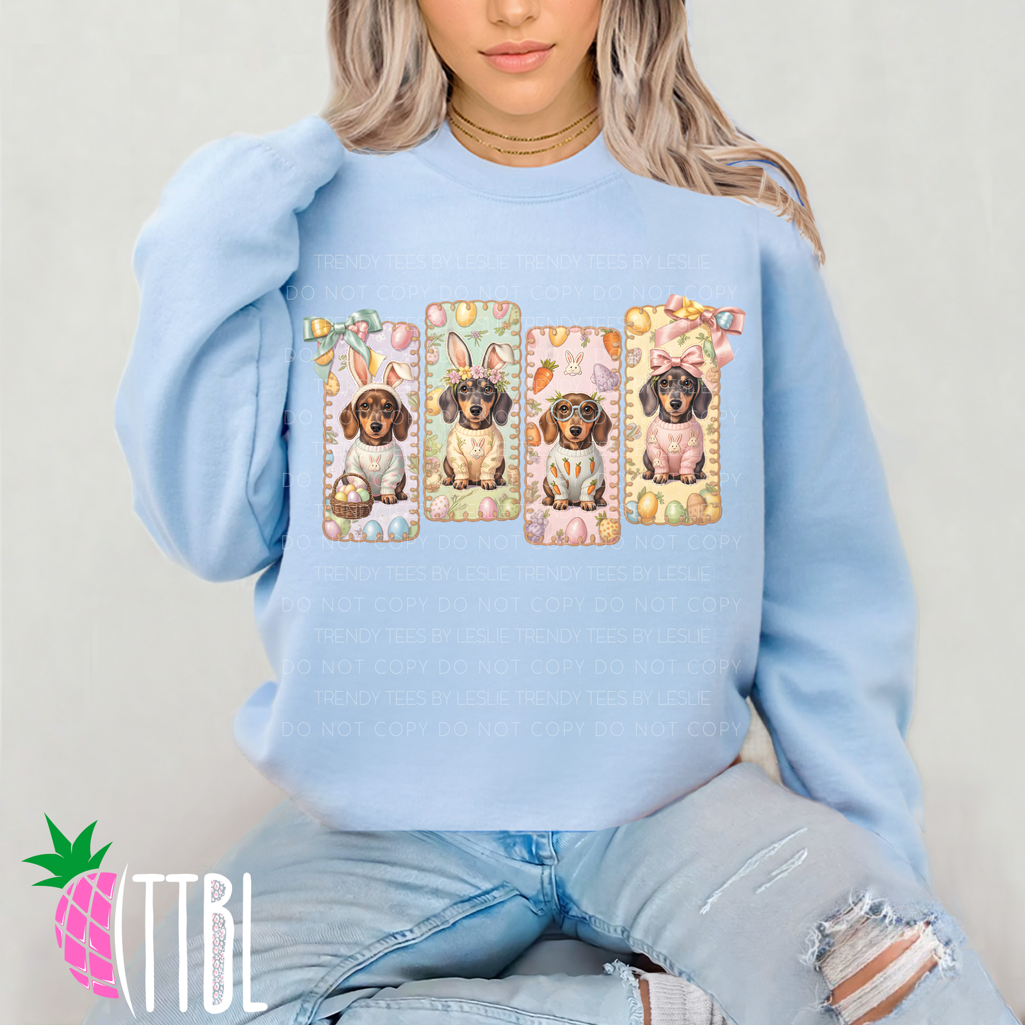 Easter Dachshund Panel Design DTF Transfer