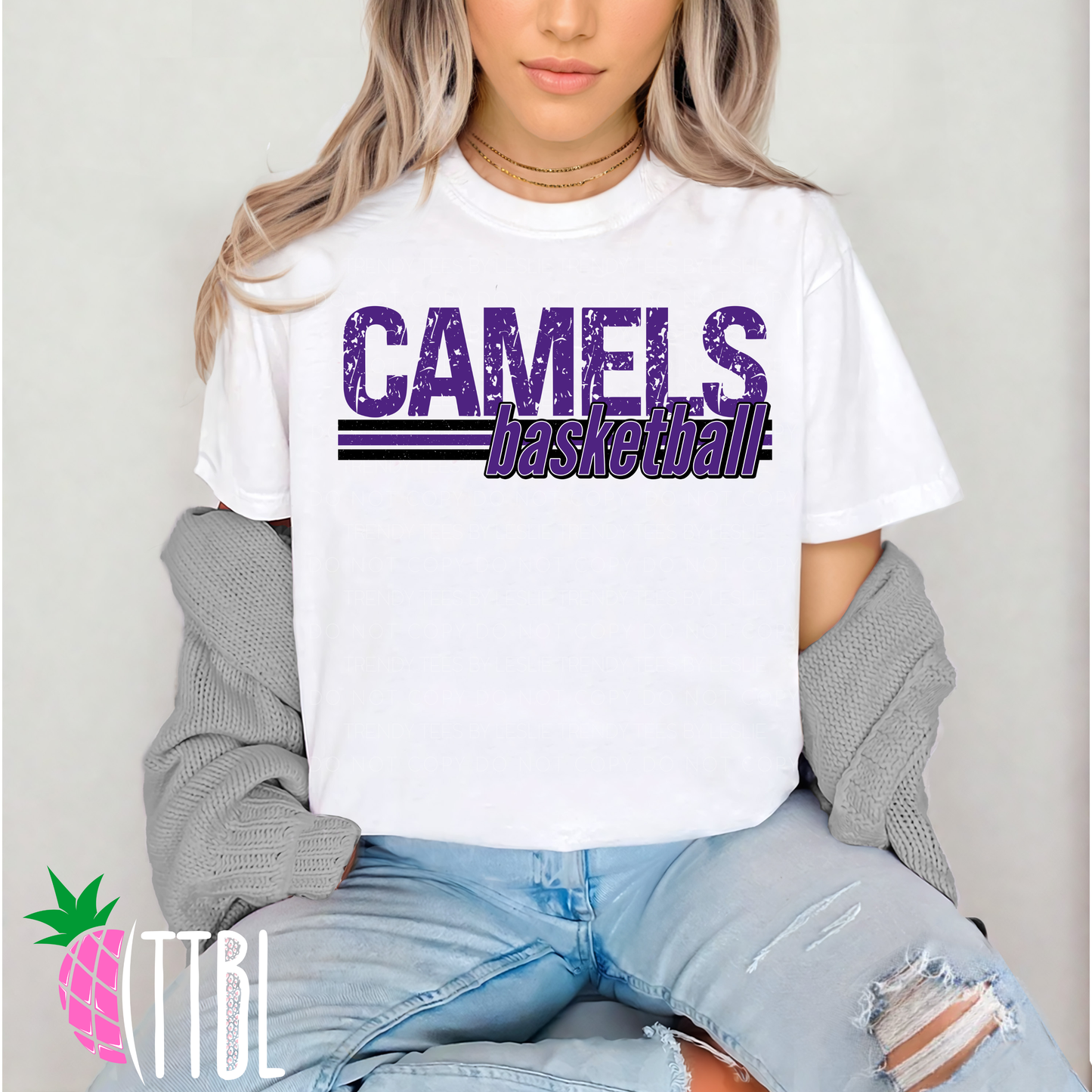 Camels Basketball DTF Transfer Purple