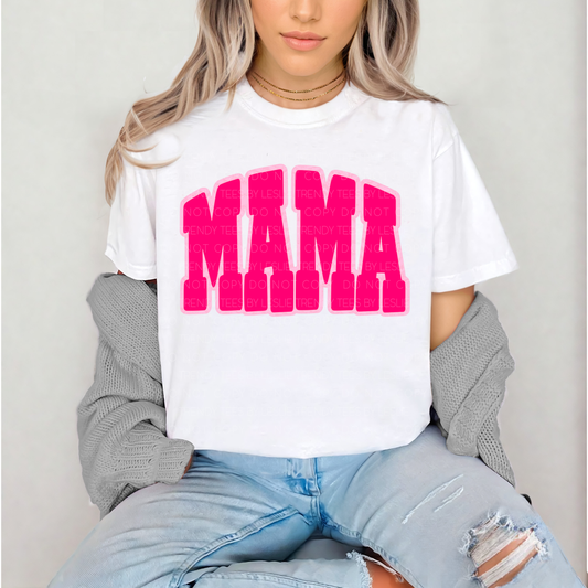 MAMA Bold Block Letter - Pink DTF Transfer