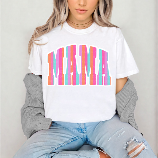 Pastel Stripe MAMA DTF Transfer