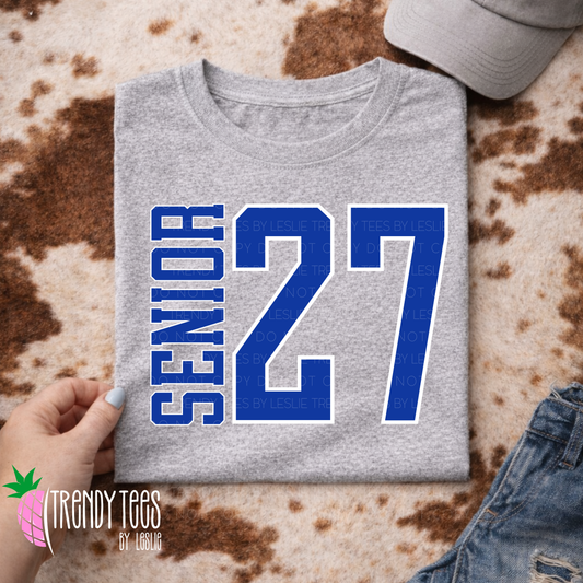 Vertical Senior 27 Blue & White