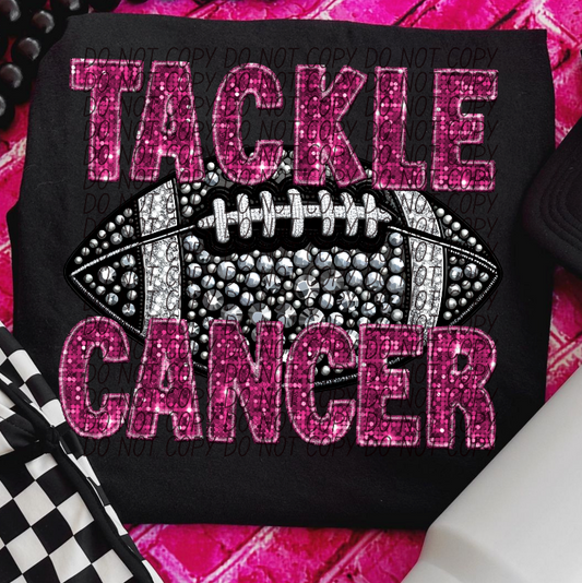 Tackle Cancer (rhinestones)