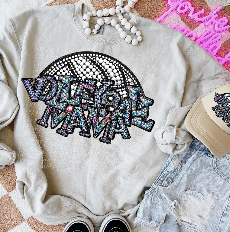 Volleyball Mama (rhinestones)