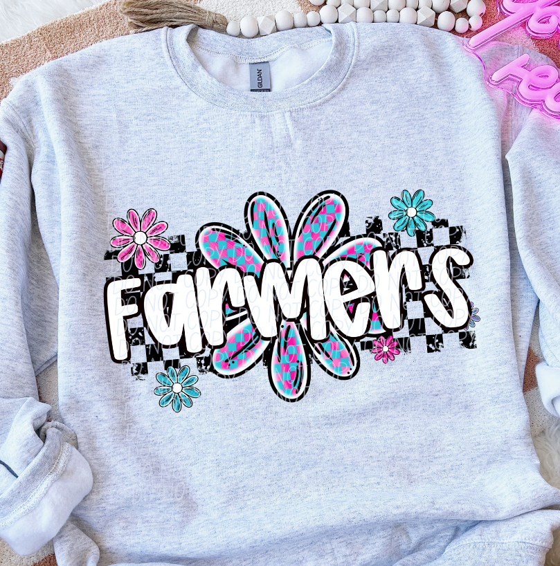 Farmers (checker flower mascots)