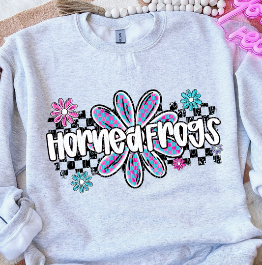 Horned Frogs (checker flower mascots)
