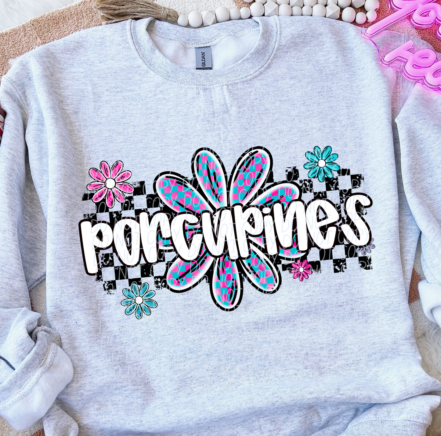 Porcupines (checker flower mascots)