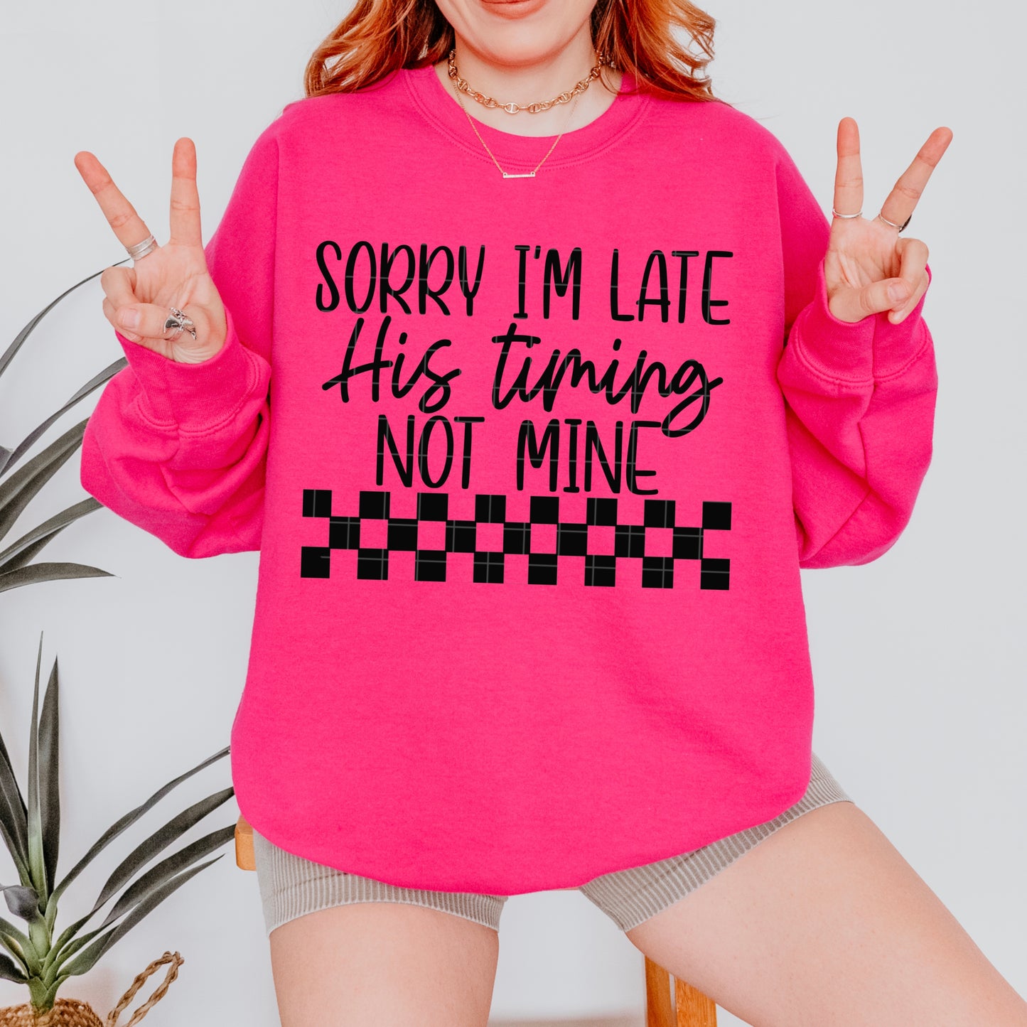 Sorry I’m Late – His Timing, Not Mine | DTF Transfer (black)