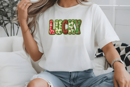 Lucky Patchwork DTF Transfer – St. Patrick’s Day