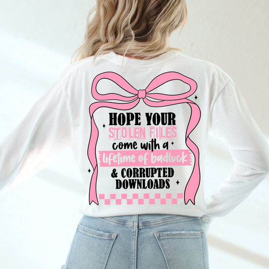 Hope you stolen files come with a lifetime of badluck