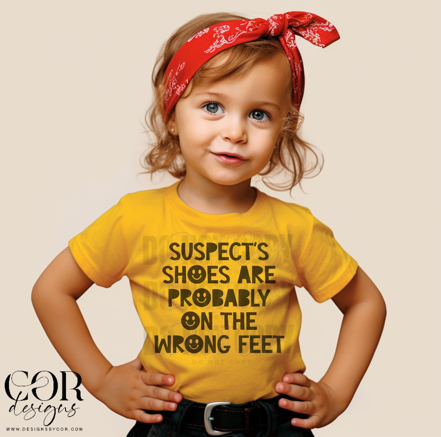 Suspects shoes are probably on the wrong feet