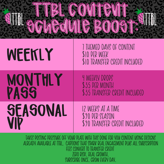 TTBL Content Schedule Boost