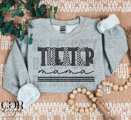 Theater Mama Black & Checkered Adult Tee