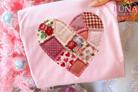 Vintage Patchwork Heart DTF Transfer
