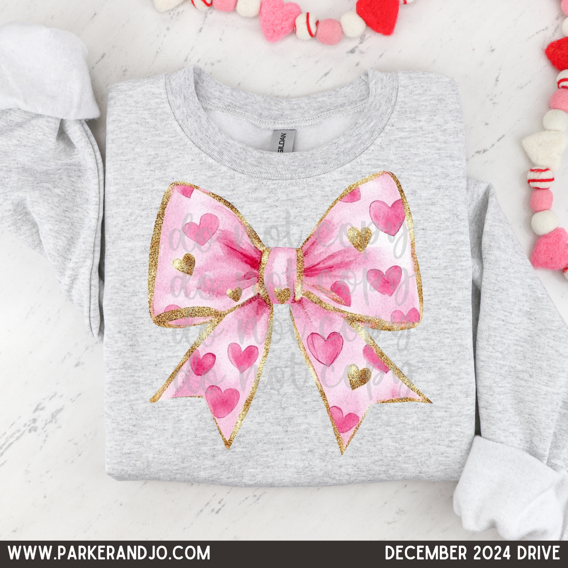 Valentine Watercolor Bow DTF Transfer