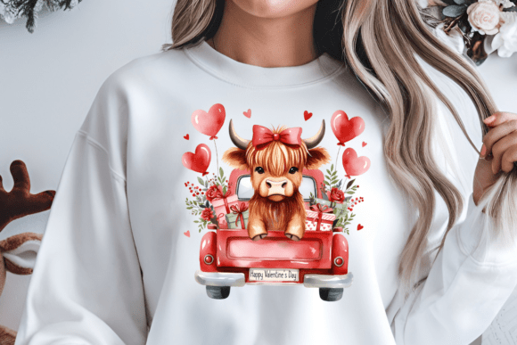 Highland Cow Valentine DTF