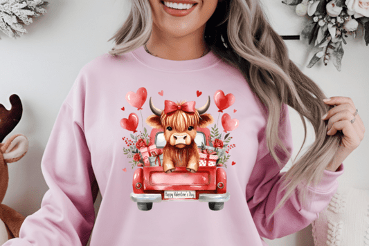 Highland Cow Valentine DTF