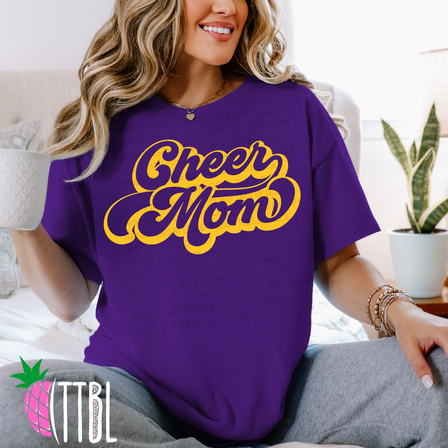 Groovy Cheer Mom - Gold