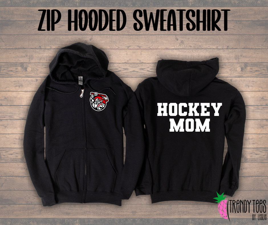 Norse Hockey Zip Hooded Sweatshirt w/ Custom Back Option