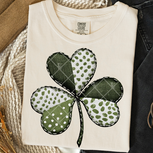 Patchwork Shamrock DTF Transfer