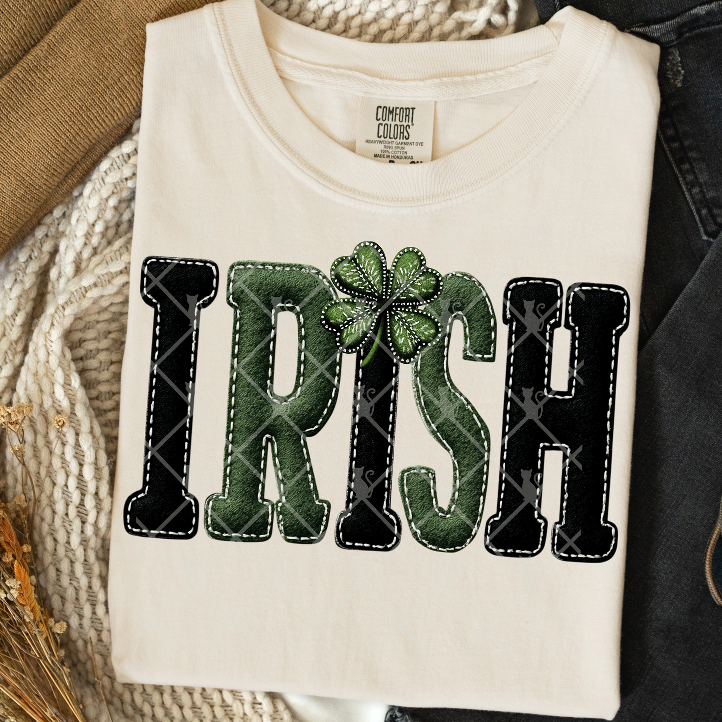 IRISH Shamrock Lettering DTF Transfer