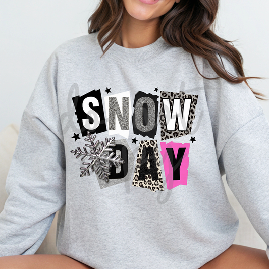 Snow Day DTF Transfer – Pink Accents