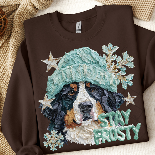 Stay Frosty Bernese Mountain Dog DTF Transfer