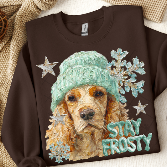 Stay Frosty Cocker Spaniel Dog DTF Transfer