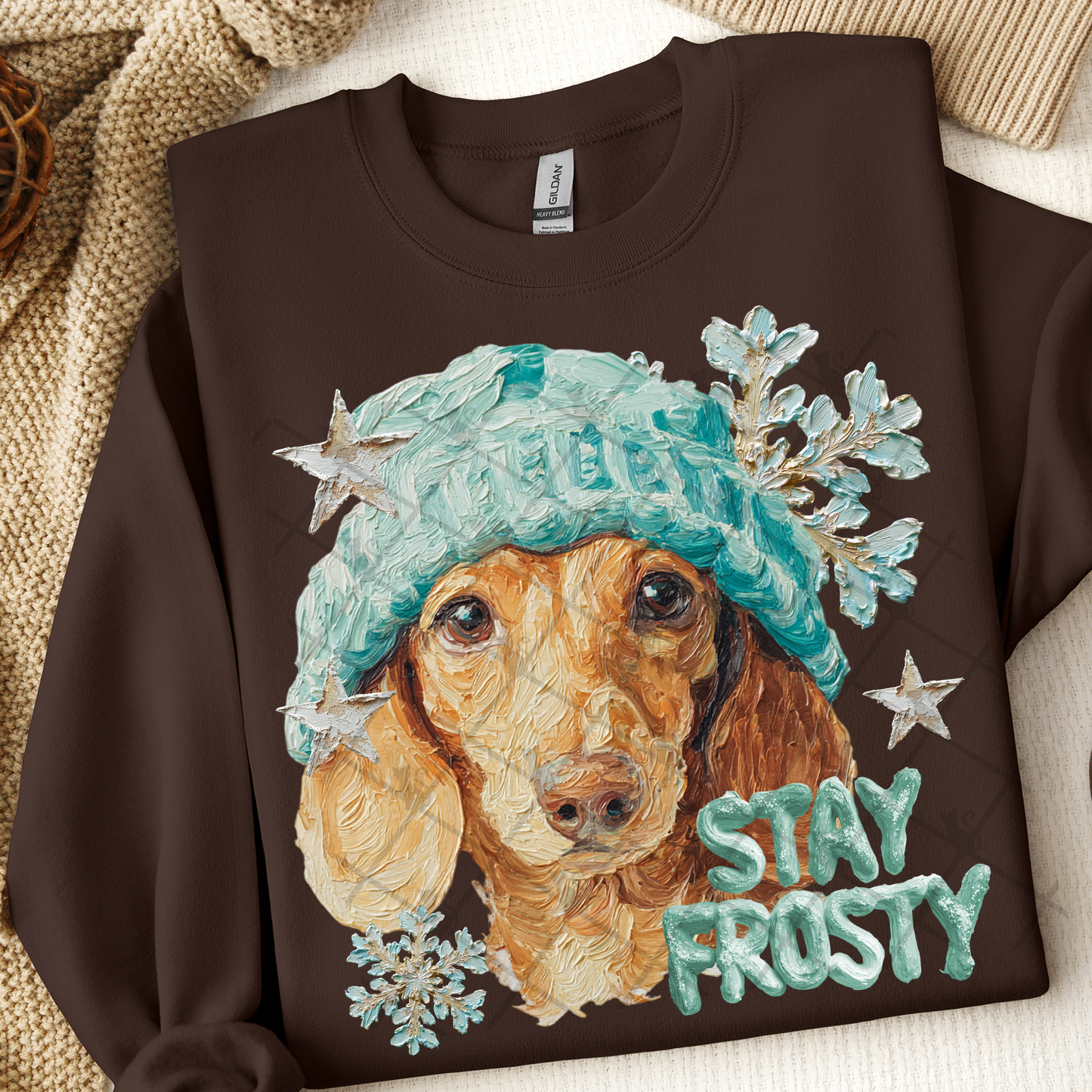 Stay Frosty Dachshund Dog DTF Transfer