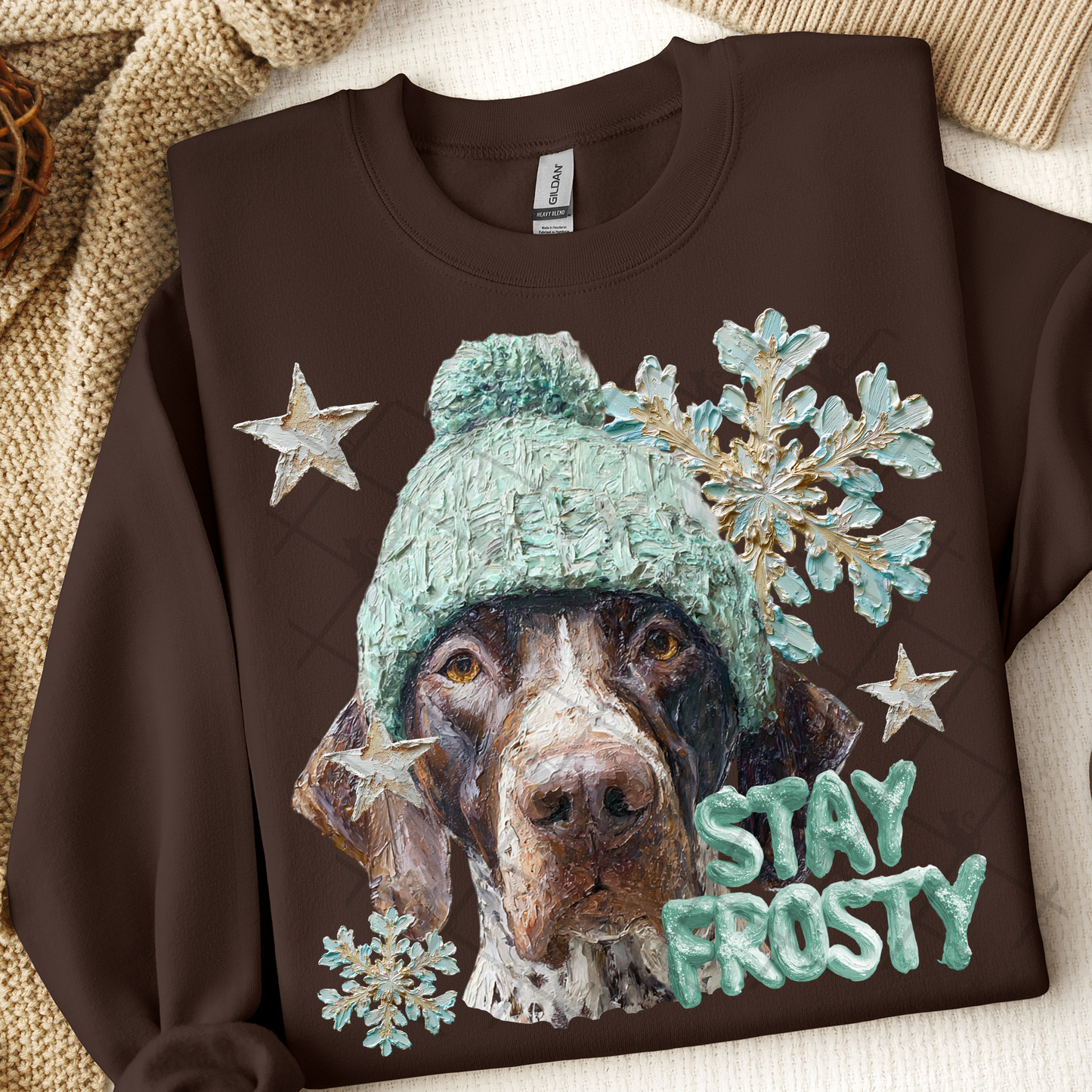 Stay Frosty German Shorthaired Pointer Dog DTF Transfer