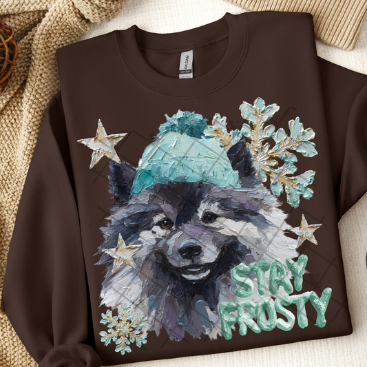 Stay Frosty Keeshond Dog DTF Transfer