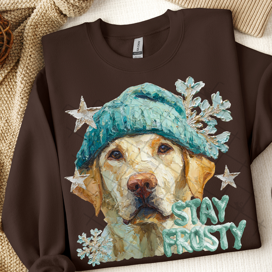 Stay Frosty Labrador Retriever Dog DTF Transfer