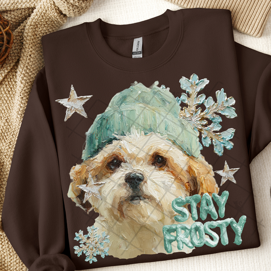 Stay Frosty Shih Tzu Dog DTF Transfer