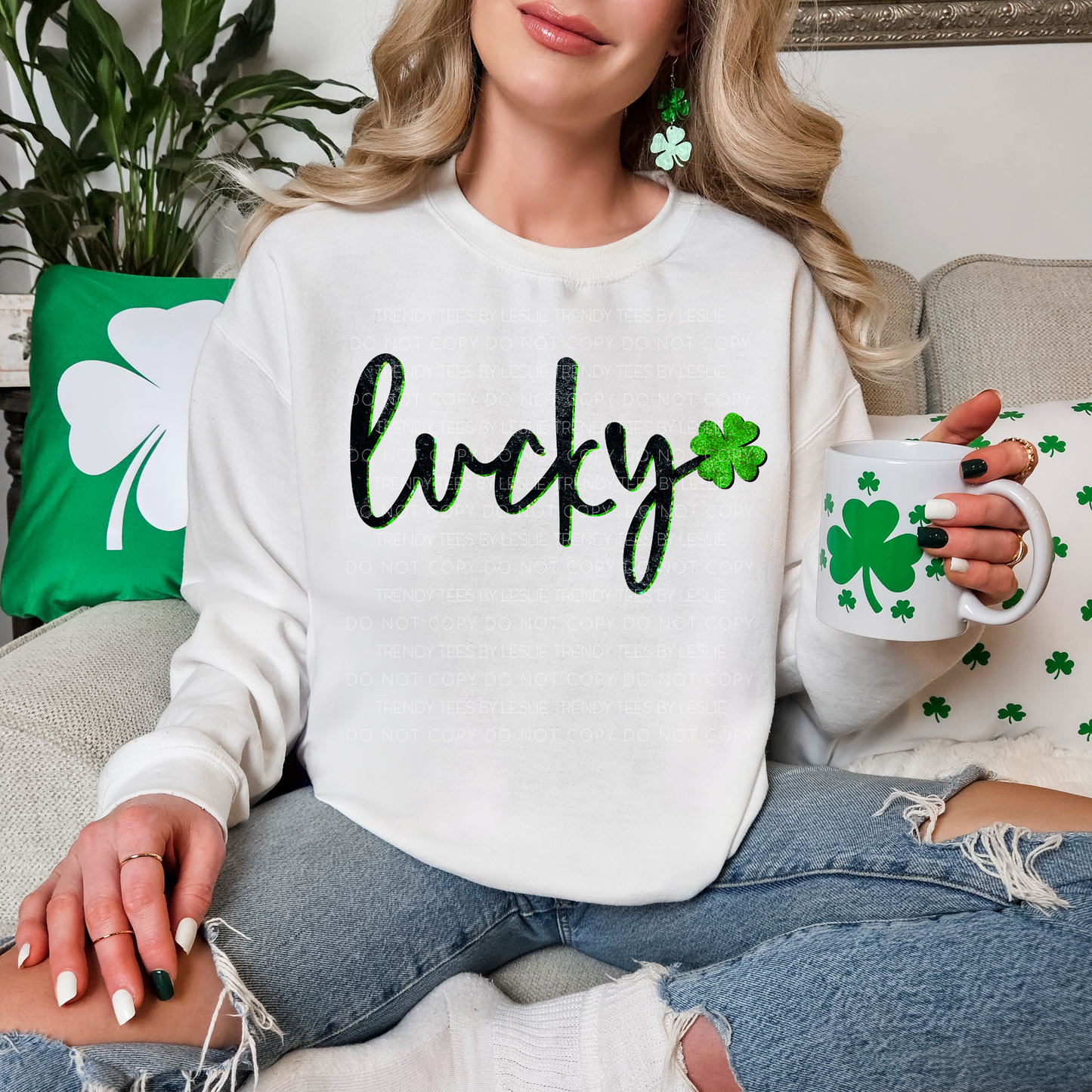 Lucky Glitter Script DTF Transfer