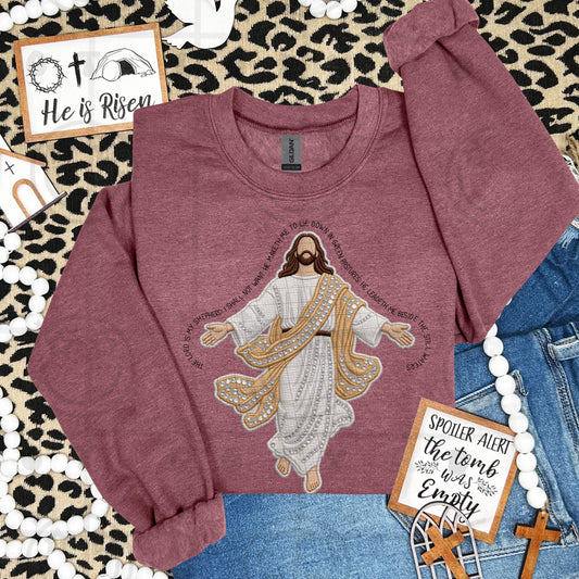 The Lord Is My Shepherd Faux Embroidery DTF Transfer