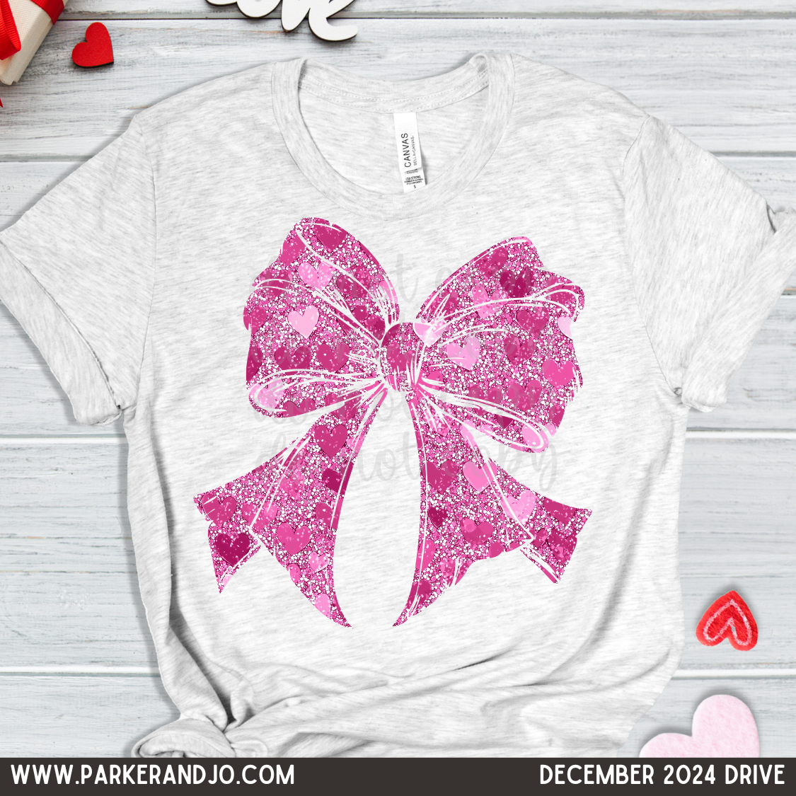 Valentine Pink Bow DTF Transfer