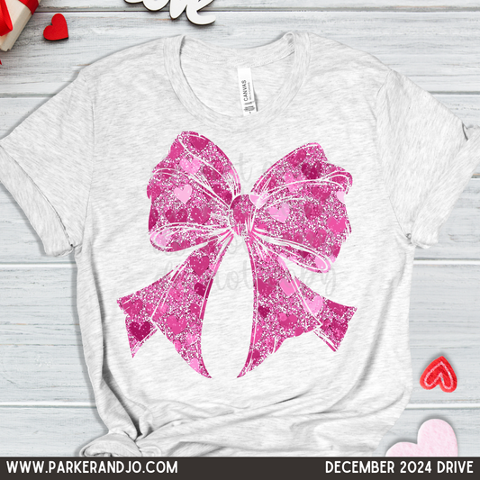Valentine Pink Bow DTF Transfer