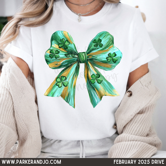 Watercolor Shamrock Bow DTF Transfer