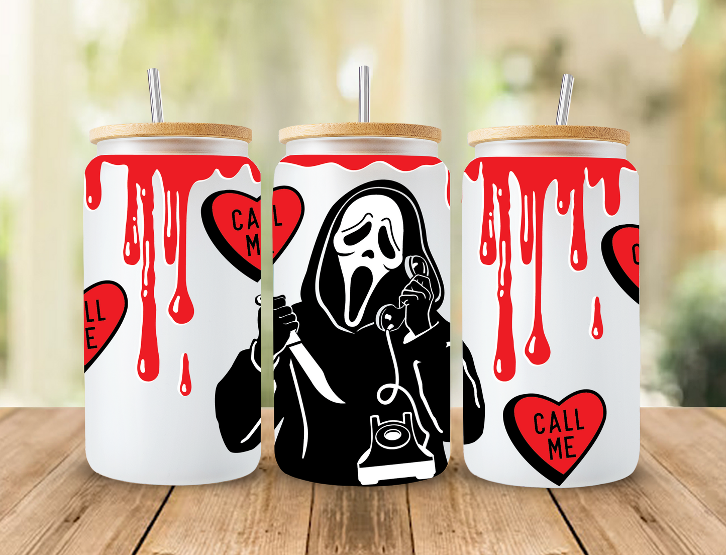 Ghostface with blood drip - UV Libby Wrap