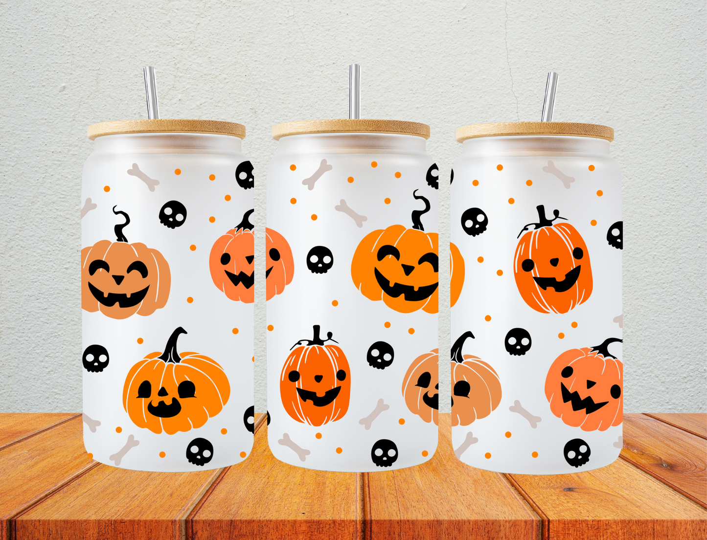 Jack- o - lanterns and skulls - UV Libby Wrap