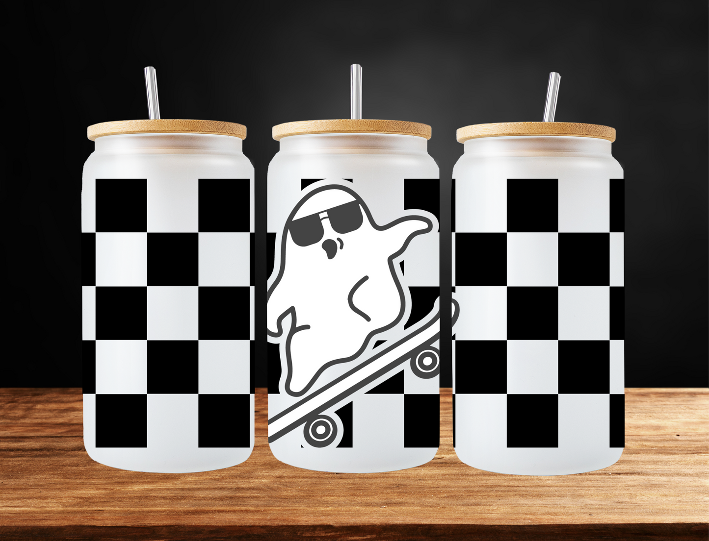 Skating ghost, checkered - UV Libby Wrap