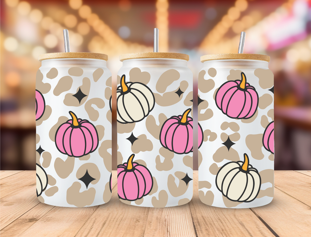 White and pink pumpkins with cheetah print - UV Libby Wrap