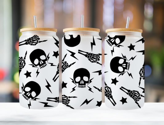 Skulls and lightning - UV Libby Wrap