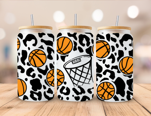 Basketballs. hoops and black cheetah print - UV Libby Wrap