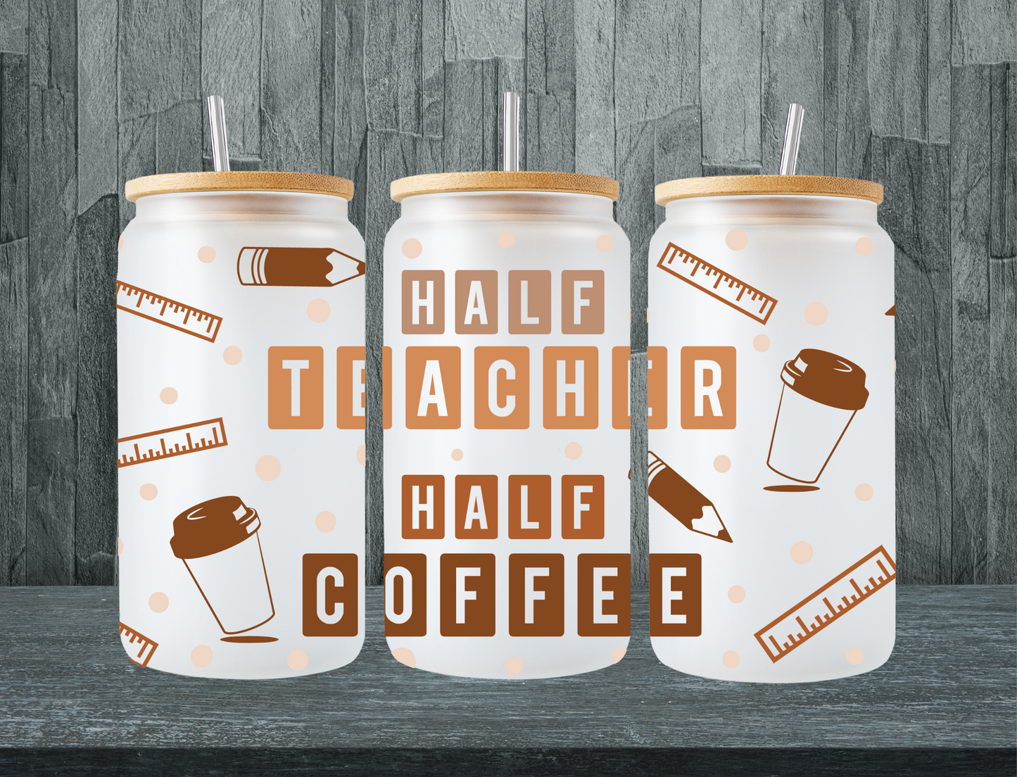 Half teacher half coffee - UV Libby Wrap